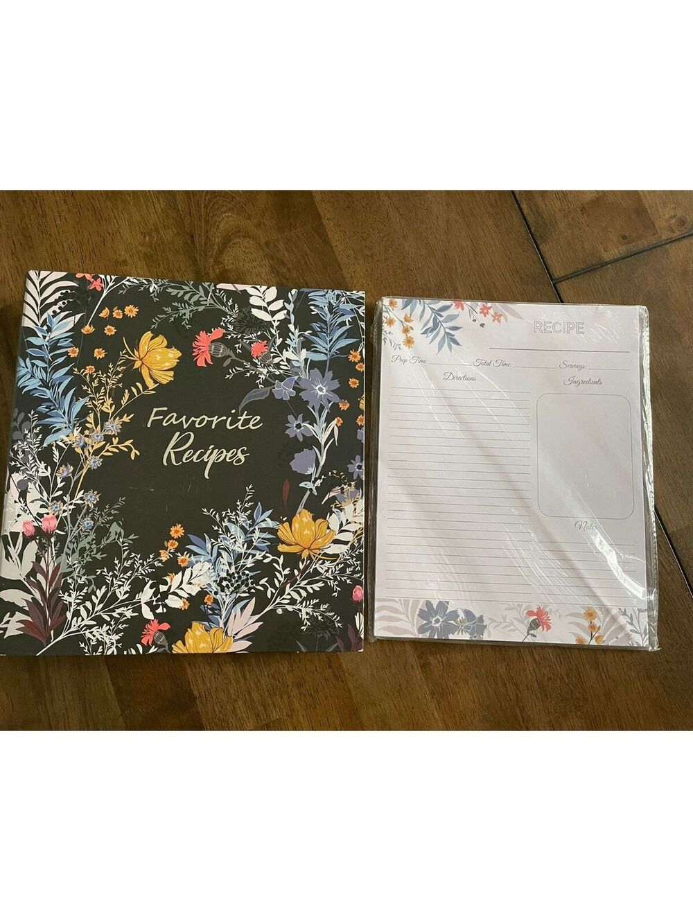 Floral Recipe Binder + Unused Recipe Pages
